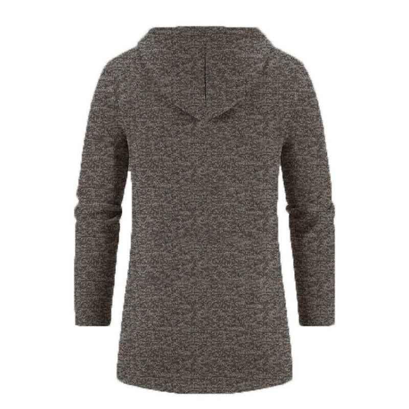 Giacca da uomo con cappuccio, di media lunghezza, sottile, oversize, in velluto, sottile, autunnale, cardigan lavorato a maglia