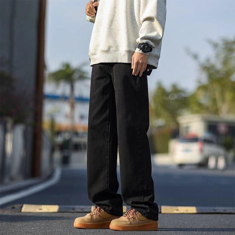 Retro americké pánské volné džíny s rovnými nohavicemi high street