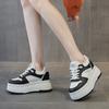 5605 Little White Shoes Women's Spring New Thick-soled Cowhide Little White Shoes Classic Lace-up Sports