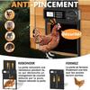 Porte automatique pour poulailler en alliage d'aluminium - minuterie LCD, capteur anti-pincement, 3×AA