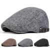 Unisex Vertical Grid Pattern Newsboy Caps British Painters Hats Autumn Winter Berets Adjustable Flat Peaked Cap Hip Hop Berets