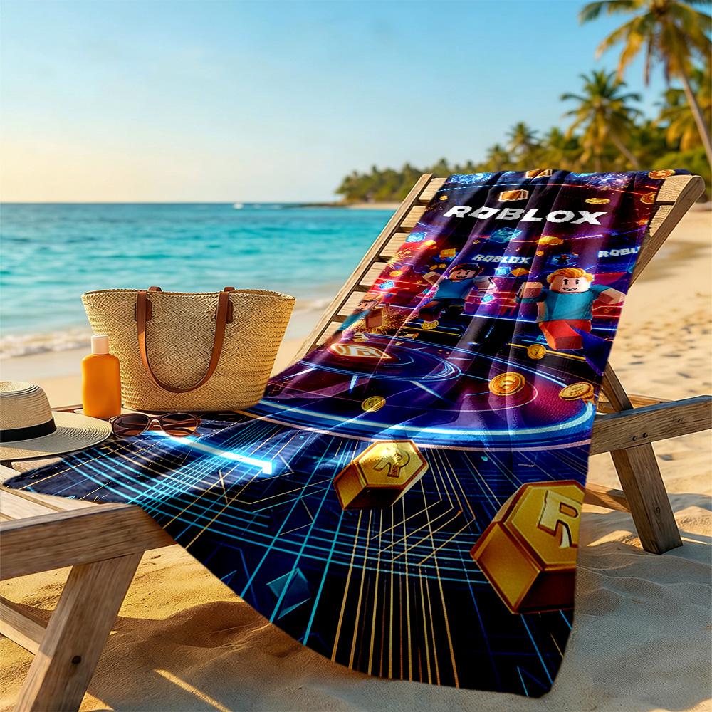 Roblox Beach Towel Super Soft Microfiber Quickdry Fabric Comfortable Lightweight Suitable for Swimming, Gym, Camping, Yoga Vacation