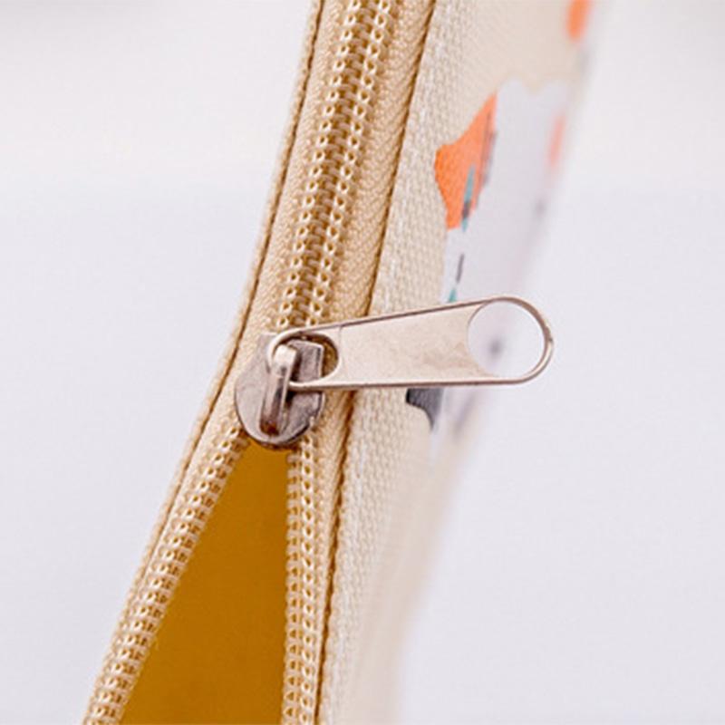 1 Pcs Cute Cartoon Cat Canvas Zipper Pencil Bag Case Children Pen Bags Women Cosmetic Bag Children Gift Stationery