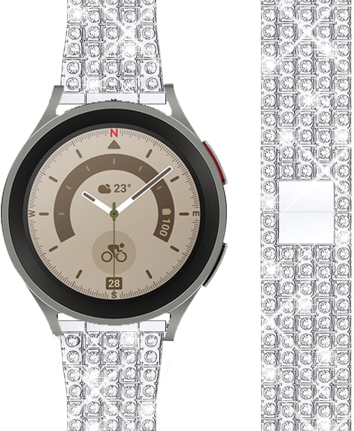 

Diamond Band for Samsung Galaxy Watch 7/FE/6/5/pro/4/Classic/3/active 2 Metal bracelet Huawei GT/2/3 pro 6 5 4 20mm 22mm strap Galaxy watch 7-FE серебряный