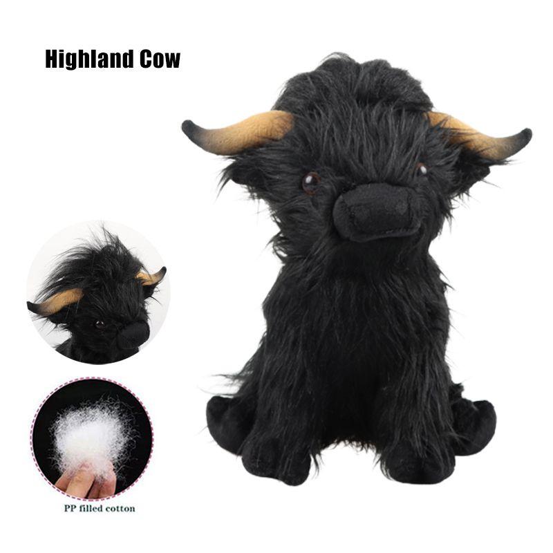 Adorable 11in Scottish Highland Cow Plush Toy