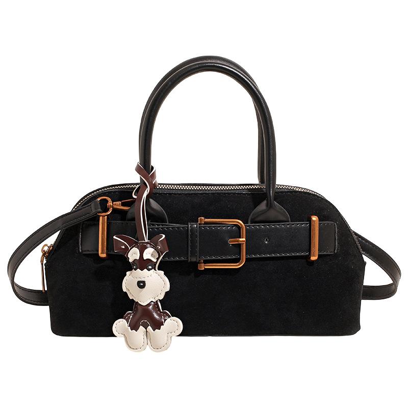 

High sense fashion simple handbag women s autumn new trend versatile commuter shoulder messenger bag no pendant чорний