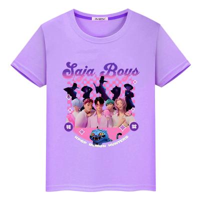 Saja Boys kpop κυνηγοί δαιμόνων Print 100% Βαμβακερά Χαριτωμένα Τοπ y2k μπλουζάκι για παιδιά αγόρι 10 ετών anime Κοντομάνικα Kawaii μπλουζάκια ρούχα κοριτσιών