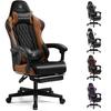 GTRacing Gaming Chair, Office Chair, Desk Chair, PC Chair, Telework Chair, 145 Reclining, Ottoman Included, High Back, Lumbar Support, Built-in Pocke