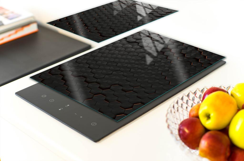 PLACA PROTECTORA DE CRISTAL PARA COCINA 65x52 NEGRA
