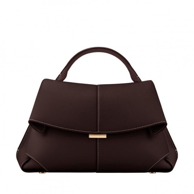 Retro Torba z Uśmiechem Francuska Bolingen Niszowa Skórzana Wysokiej Klasy Plisowana Torebka Cross-body