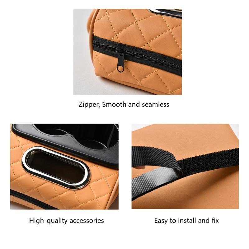 Car Armrest Box Thicken Height Pad Arm Rest Cushion with Pocket Tissue Cup Holder Elbow Support Universal