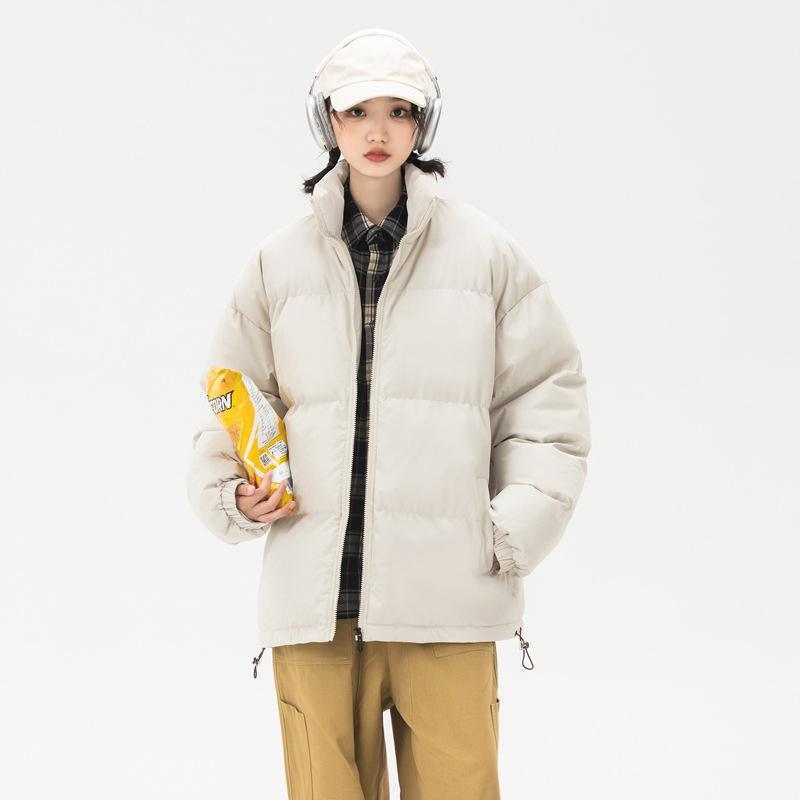 Stand-up Collar Cotton Jacket Men's Autumn and Winter Windproof Warm Couple Bread Clothes Cotton Clothes College Style