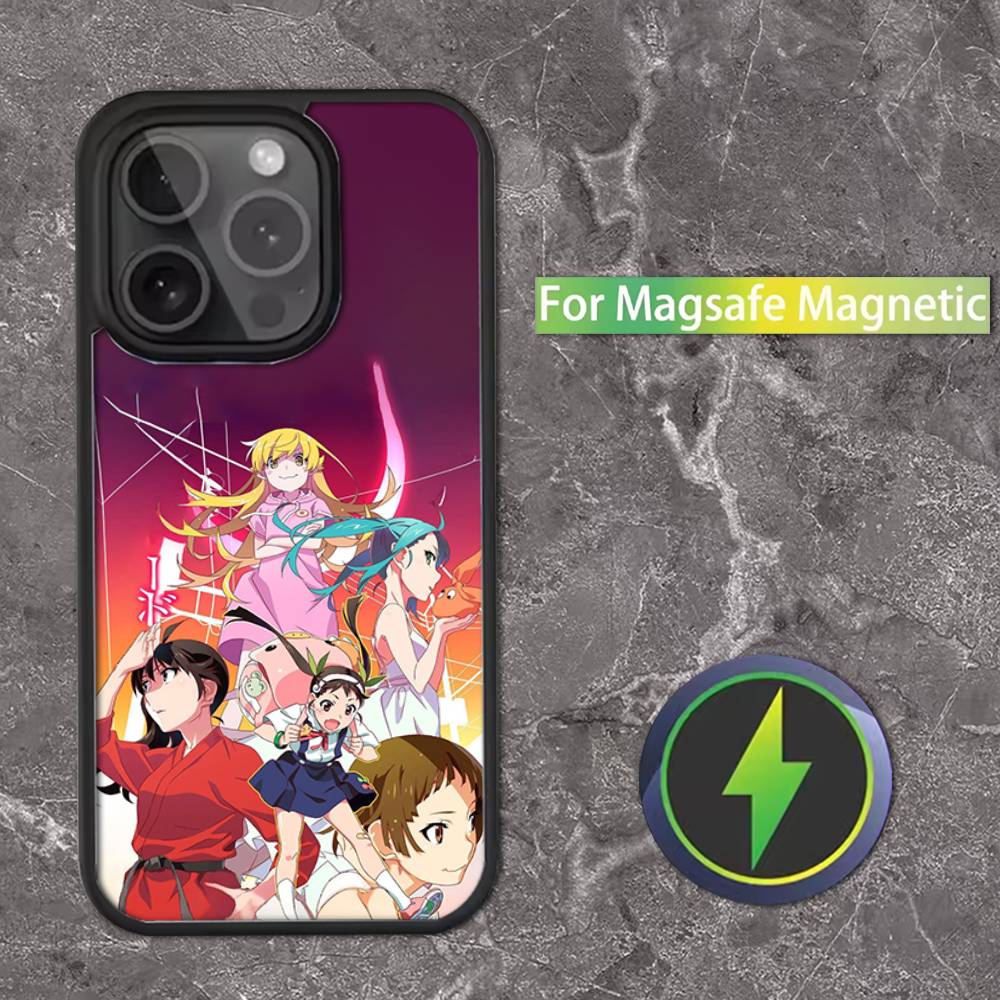 M-Monogatari Series Anime Phone Case For iPhone 16,15,14,13,12,11,Pro,Max,Plus,Mini,SE Magsafe Magnetic Wireless Charging