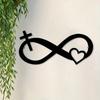 Vintage Infinity Heart Cross Metal Wall Art Christian Home Decor Spiritual Gift
