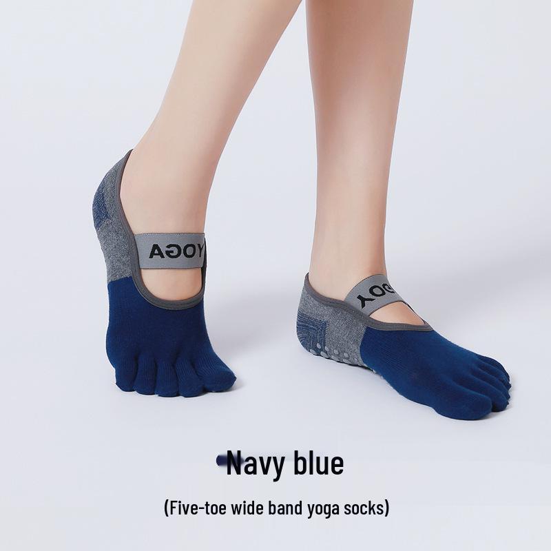 

Non-Slip Women s Yoga Five-Toe Socks for Pilates and Fitness One Size (35-40) Темно-синій