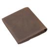 Jiamida Retro Men's Genuine Crazy Horse Leather RFID Wallet - Short, Multi-Card Coin Purse