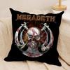 MMegadeths Heavy Metal Band Cushion Cover Silky Short Plush Invisible Zipper Dustproof Sofa Pillow Case For Home Decor