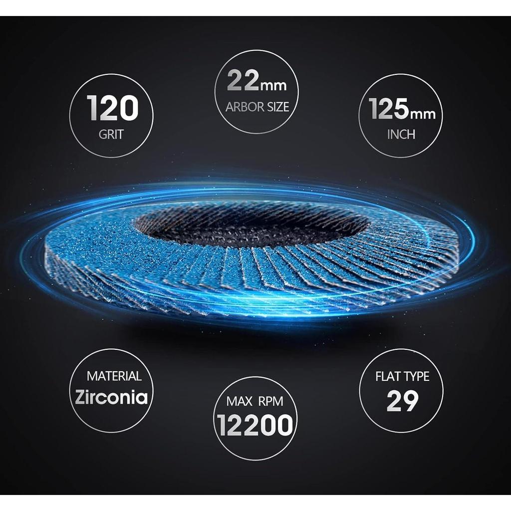 DE Warehouse 24H Shipping Free Delivery 10PCS 125mm Zirconia Flap Sanding Disc 40-120 Grit for Metal Wood Steel Fast