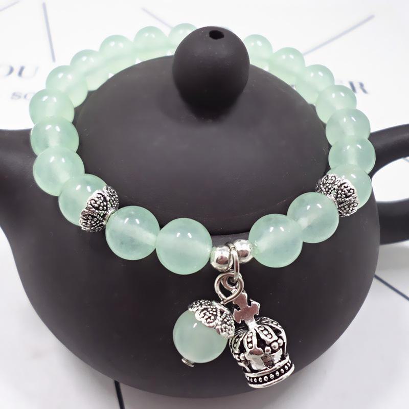 Pulseira de Cristal de Ágata Vermelha Feita à Mão com Pedras de Calcedônia para Mulheres