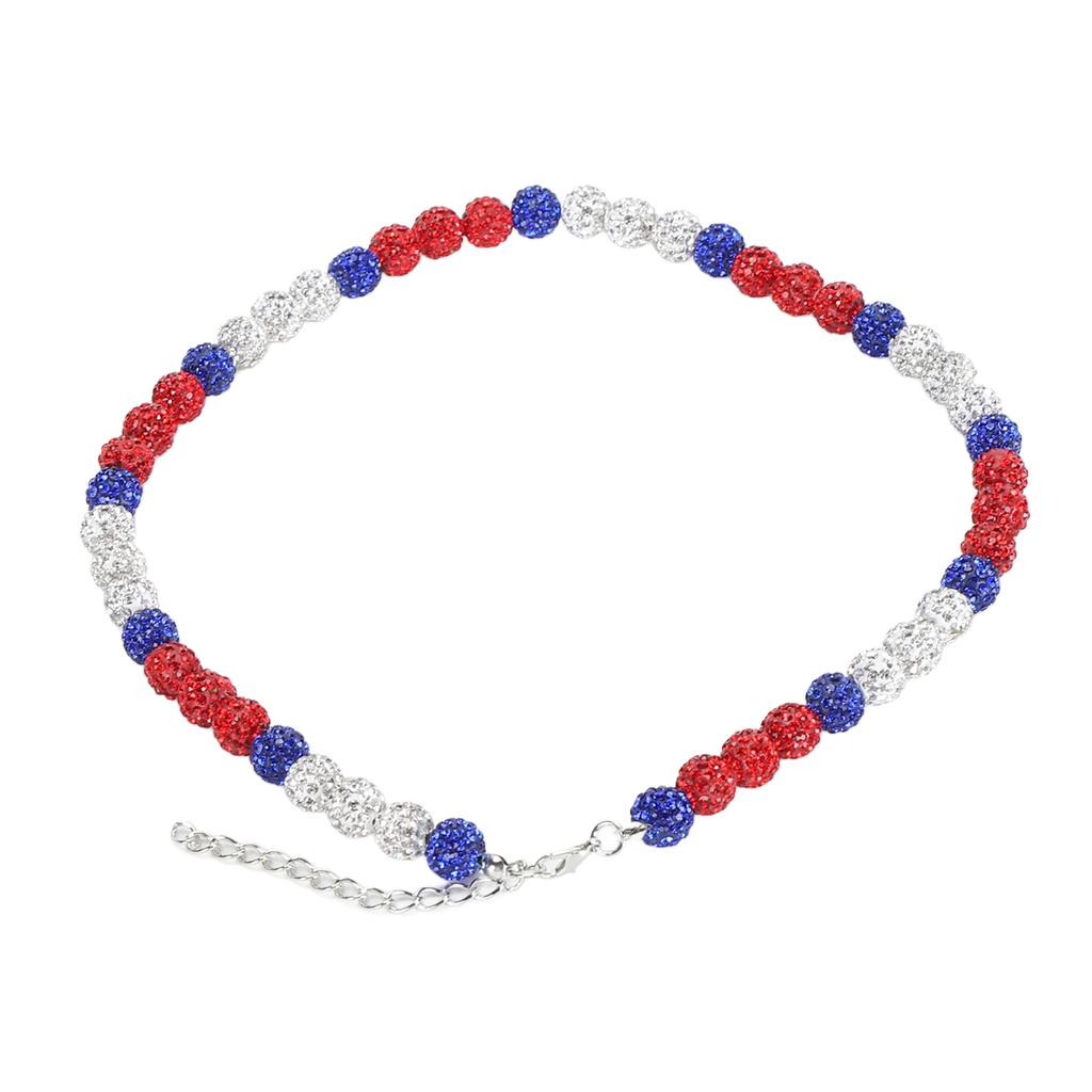 Baseball Necklace Rhinestone Unisex Baseballer Inspired Colorful Beaded Necklace for Baseball
