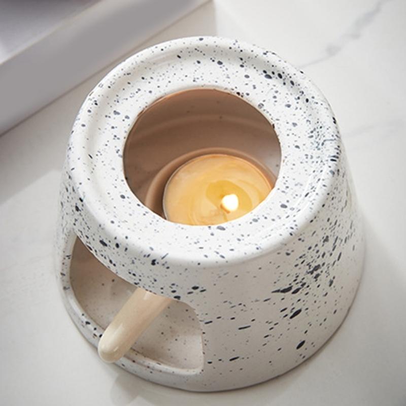 Keramik Ätherisches Öl Brenner Teelichthalter Löffel Aromatherapie Diffusor Stövchen Set für Wohnzimmer Schlafzimmer Dekorationen