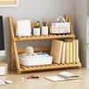 Bamboo Plant Stand Desktop Organizer 2 Layer Decorative Flower Pot Display Rack Shelf
