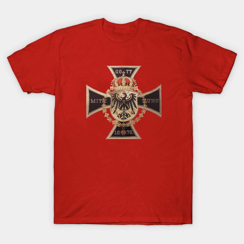 Cool Design 1870 War Prussian King Battle Flag Iron Cross Medal Printed Mens TShirt Summer Cotton Short Sleeve ONeck T Shirt