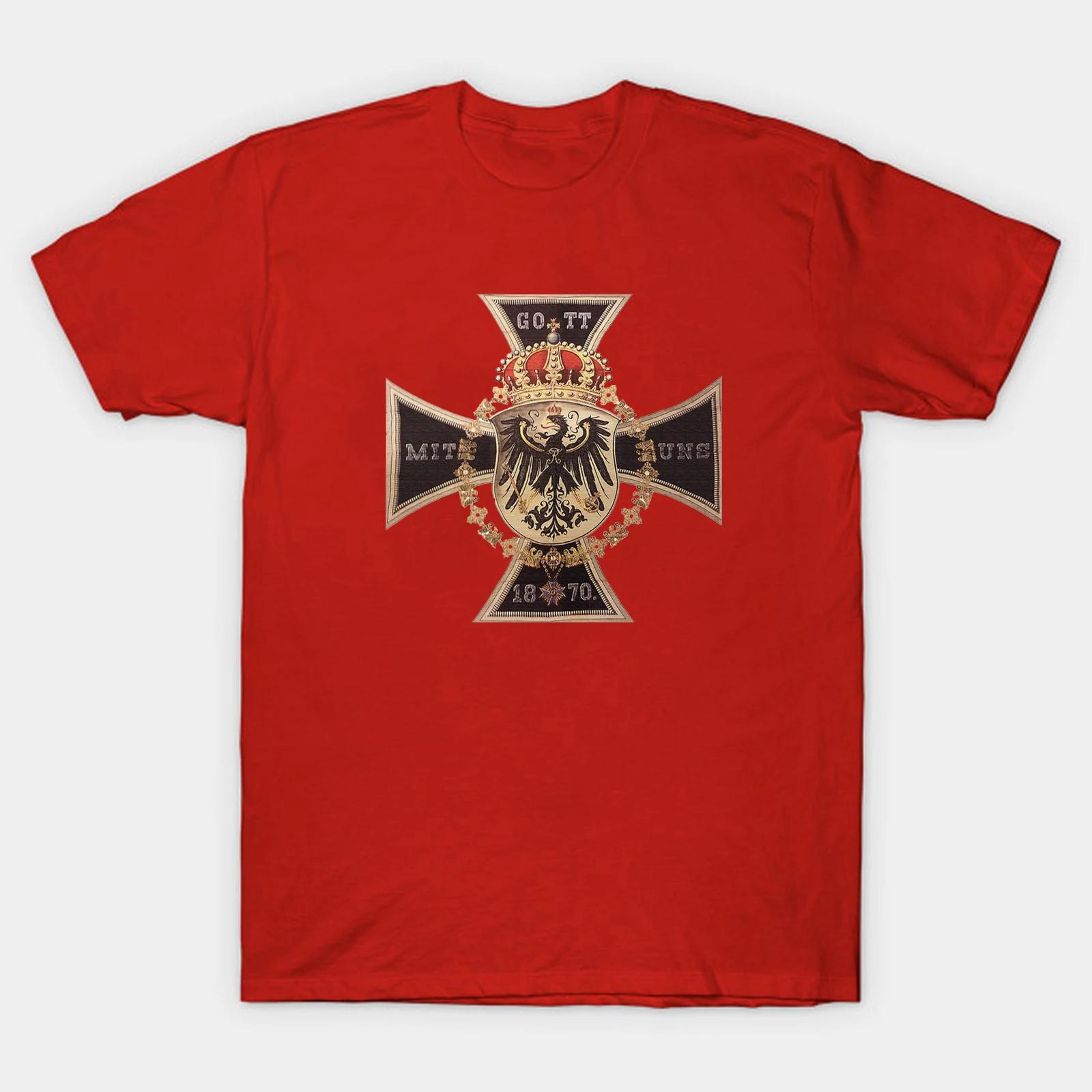 

Cool Design 1870 War Prussian King Battle Flag Iron Cross Medal Printed Mens TShirt Summer Cotton Short Sleeve ONeck T Shirt S