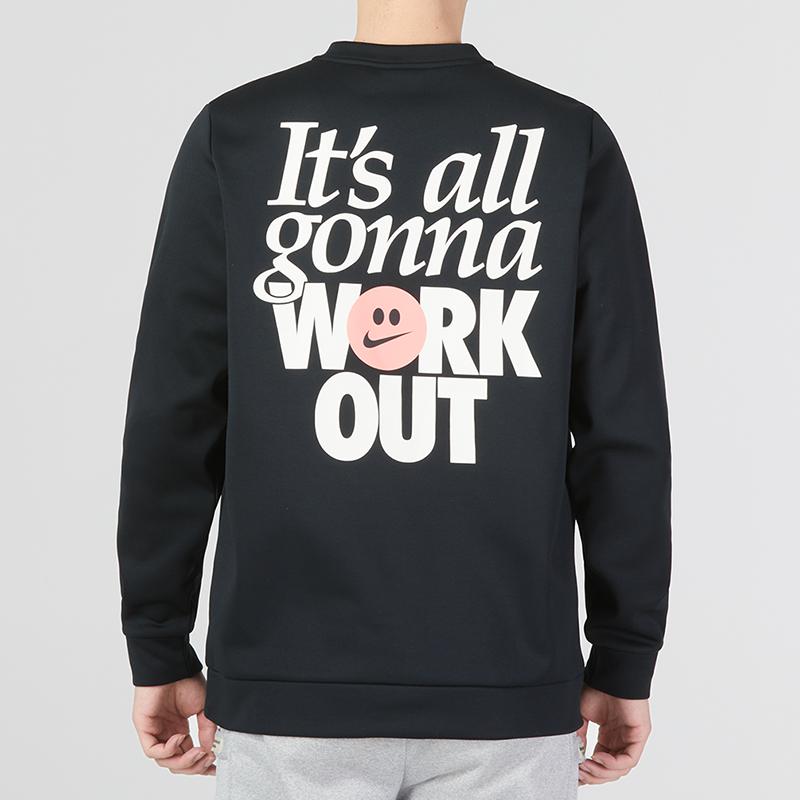 Nike Therma-Fit Crew Long Sleeve Top Men Sweatshirts Black FD4808-010