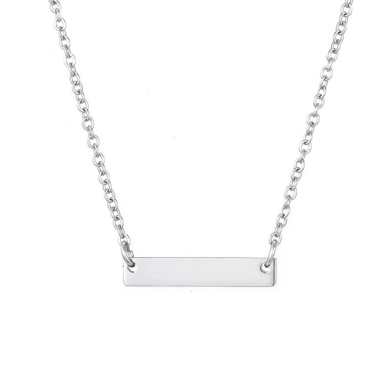 EManco Pendentif Rectangulaire Géométrique Collier Ras du Cou en Acier Inoxydable pour Femme