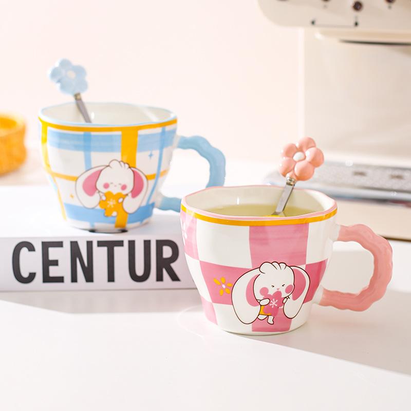 Creative Cute Rabbit Ceramic Mug Office Gift Gift Home Cup Coffee Cup Water Cup Couple Breakfast Cup