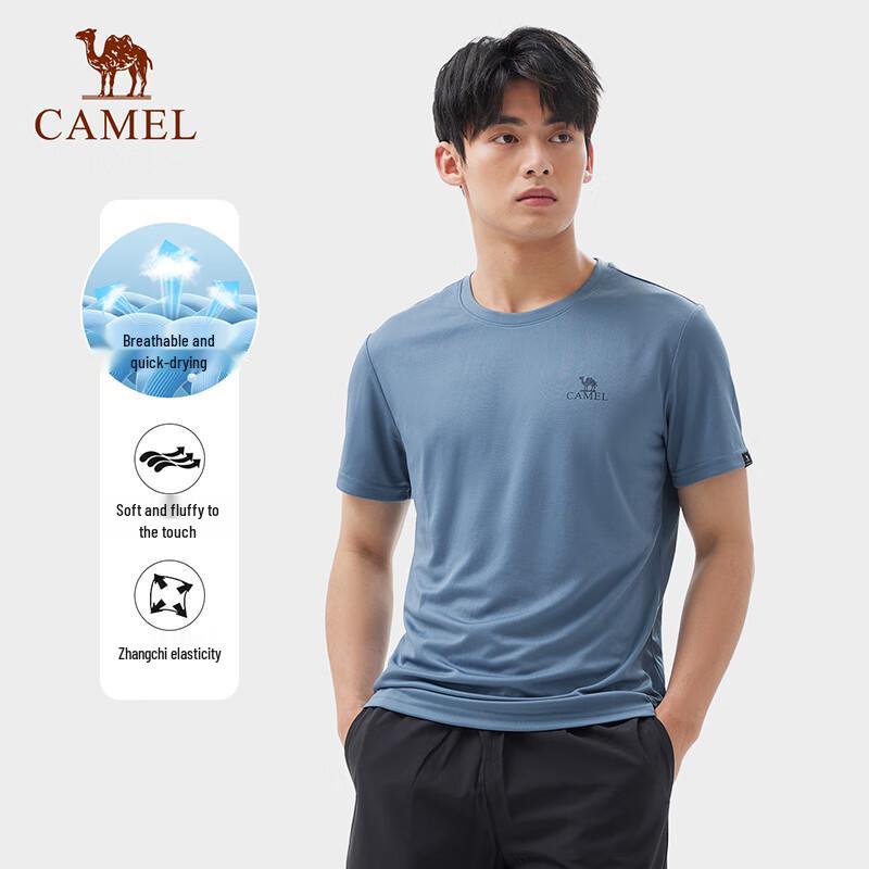 CAMEL Unisex Quick-Dry Short Sleeve Sports T-Shirt XL