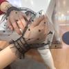 1PC Cropped Floral Lace Trim Shirt New Short-Sleeve Lace Blouse Lace Sleeves Eye-Catching Design 18x15cm