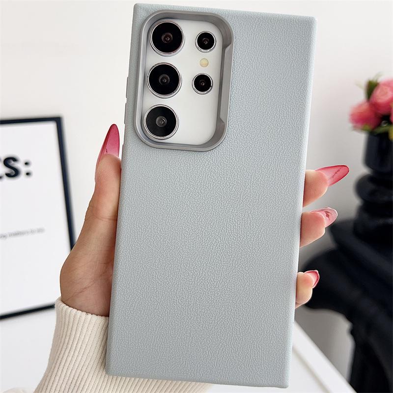 Applicable To iPhone17 Plain Leather Pattern Soft Case Mobile Phone Case Apple 17proMax Simple Apple 17air Anti-drop 16E