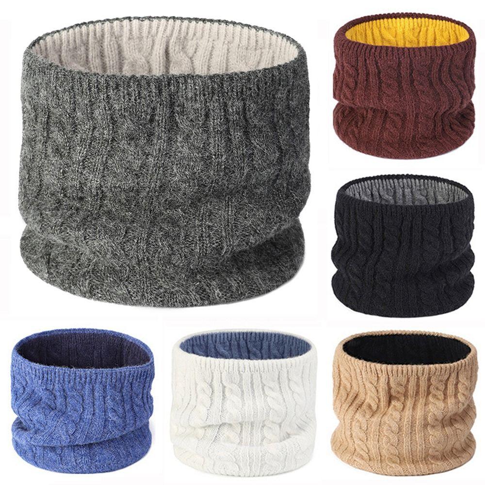 Thick Knitted Neck Gaiter Keep Warm Half Face Mask Fashion Cold-proof Collar  Winter