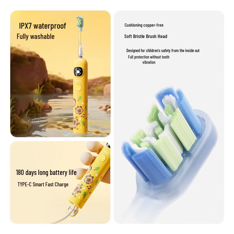 ApiYoo Children's Sonic Electric Toothbrush CN plug (adapter included)