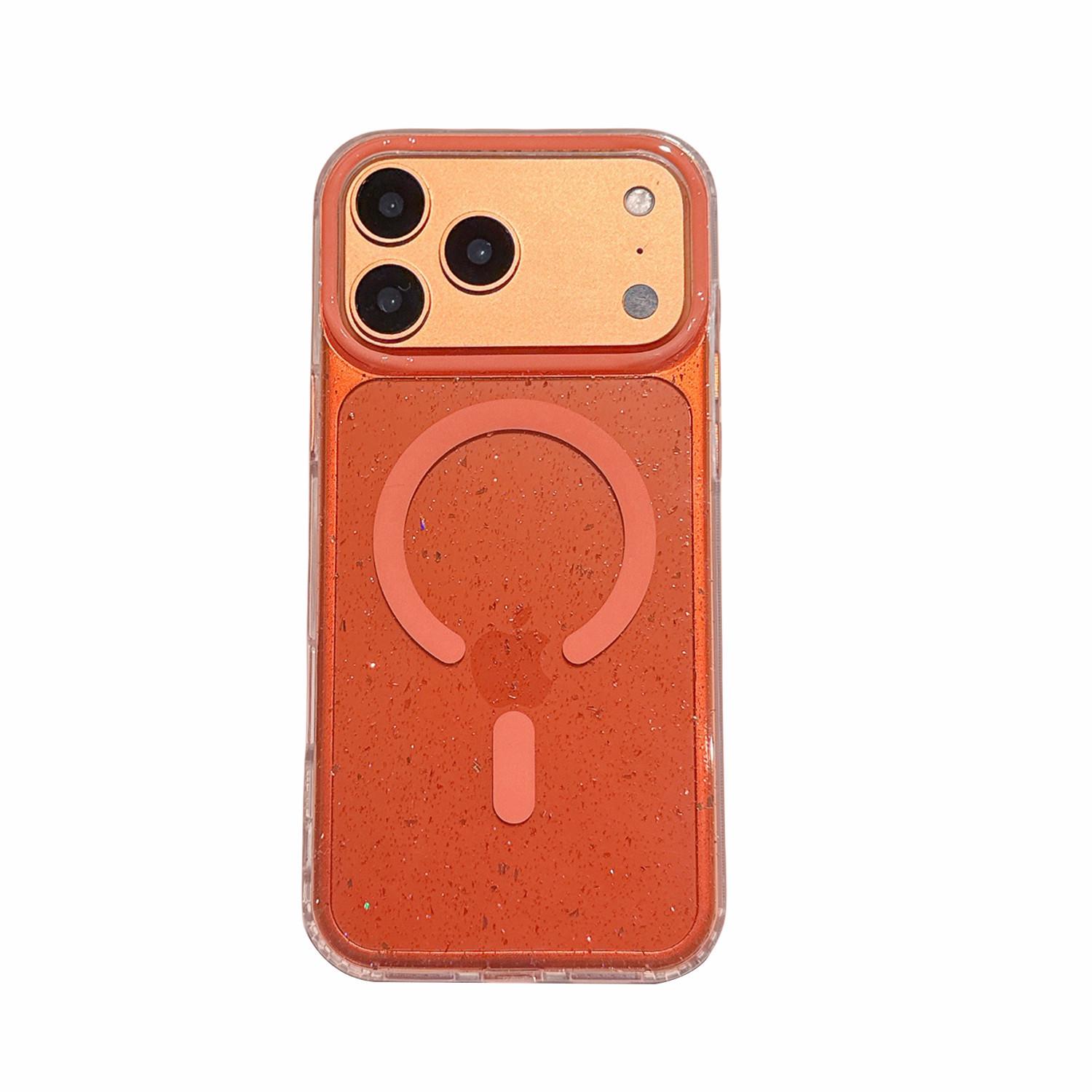 

Macaron Translucent Starry Orange Glitter Phone Case for iPhone 17 Pro Max iPhone 17