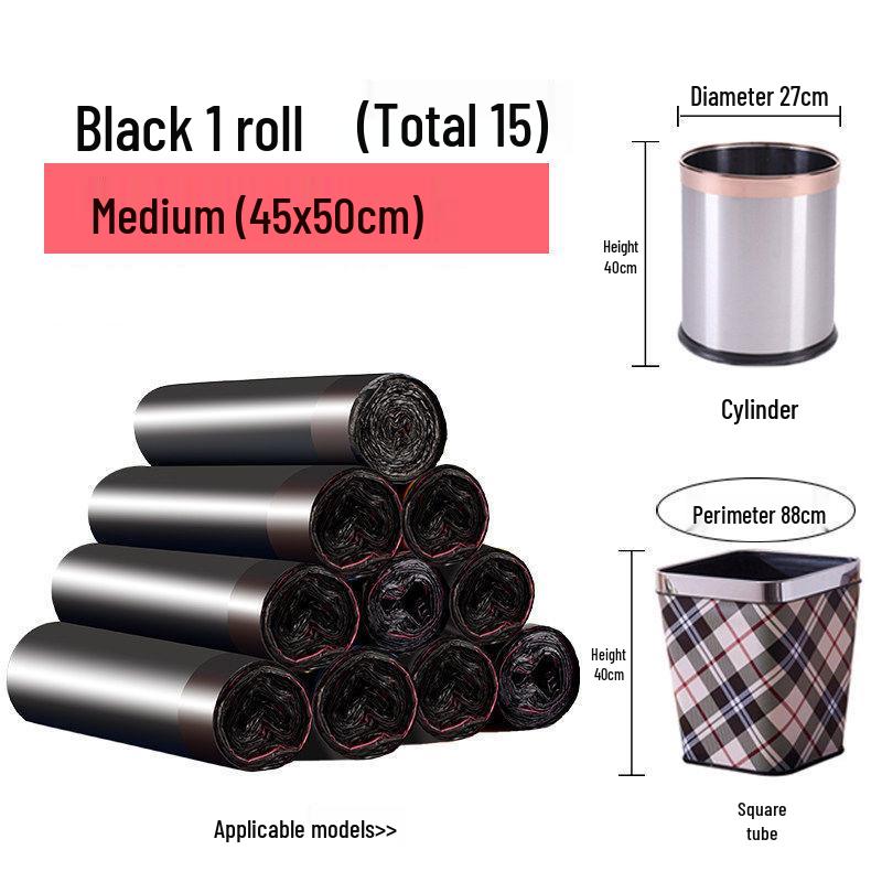 Large Black Drawstring Kitchen Garbage Bags - Thick, Portable, Value Pack