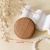 Mini Vintage Makeup Mirror Wood Grain Pu Folding Mirror Round Compact Travel Makeup Mirror Portable Pocket Mirror Elegant Gift