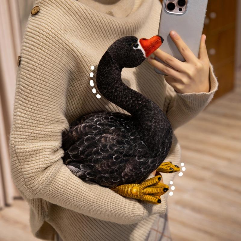 Lifelike Swan Plush Swan Toys Doll Pillow Kawaii Soft Simulation Swan Duck Swan Cute Goose Stuffed Animal Kids Gift Home Decor