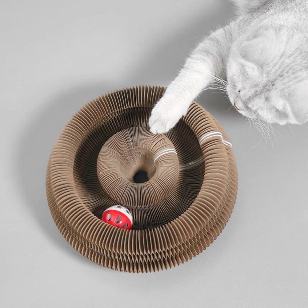 Magic Organ Cat Scratching Board Eco-Friendly Expandable Cat Scratch Pad Corrugated Paper Foldable Cat Tunnel Indoor Play Cat Supplies