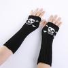 Winter Warme Fäustlinge Strick Fingerlose Armstulpen Warme Fahr-Armstulpen Totenkopf Dehnbar Weiche Handschuhe Halloween Kostüm