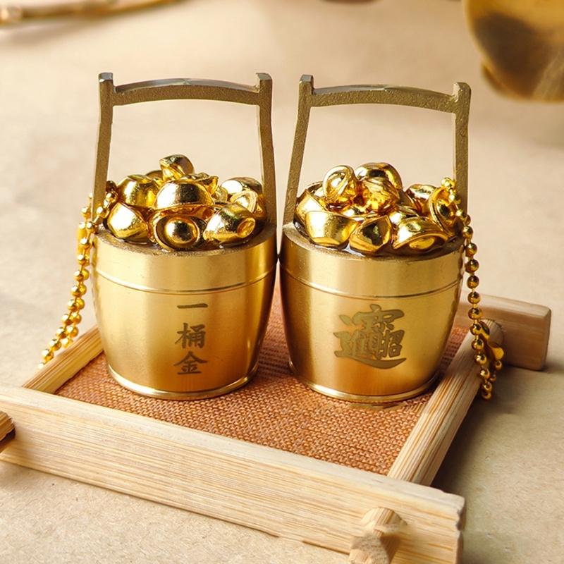 Prosperous Charm Pendant Keychain 2026 Golden Rubber Charm Keyring For Good Fortune Decoration And Daily Wear Use
