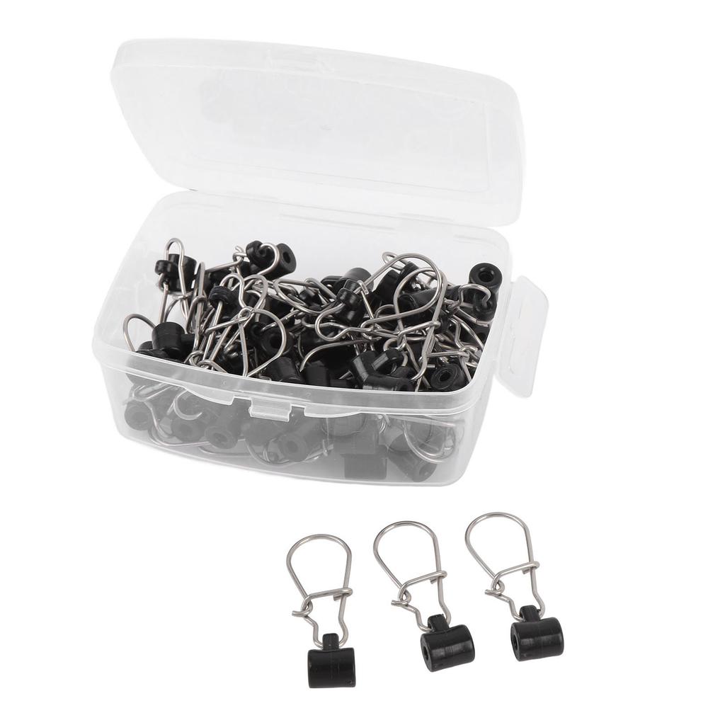 50PCS Fishing Line Sinker Slides Stainless Steel Double Lock Heavy Duty Sinker Slider with Box