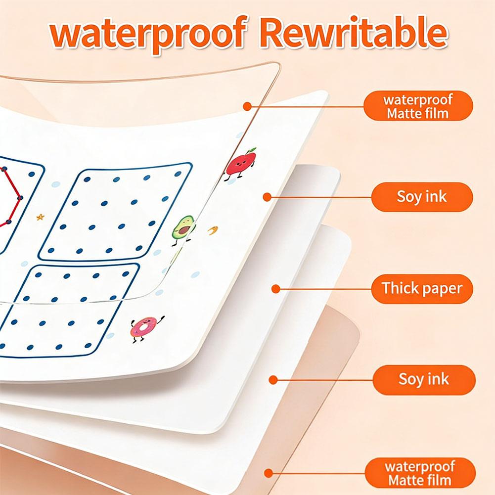 32 Page Reusable Magic Practice Notebook Set Magical Tracing Workbook Montessori Educational Books for Children Pen Control Learning Writing Skills