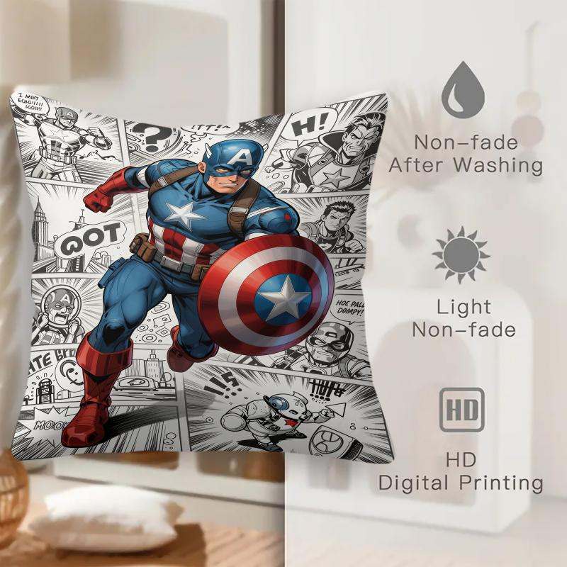 Throw Pillow Cushion Accent Pillow Includes Pillow Core 18.18 Inch Marvel Comic Hero Print Soft Decor For Multi‑Scene Use