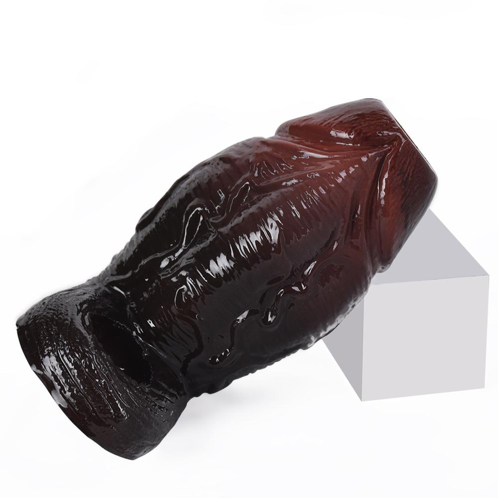 Realistic Silicone Penis Sleeve Extender Condom Cock Enlarger Strap On Adult Dildo Sex Toy