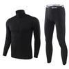 Outdoor Men's Sports  Set Fleece Fitness Clothes Clothes Long Johns Checkered  Warm