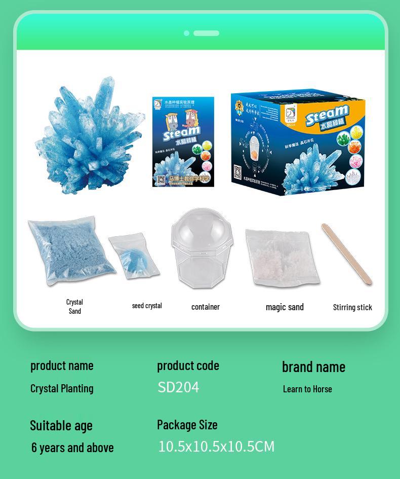 Crystal Growing Experiment Kit: Handmade Science Education Toys for Elementary School