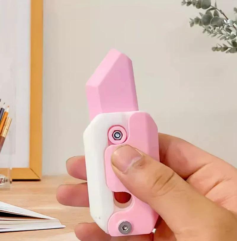 New Spot 3D Gravity Knife Radish Knife Decompression Toy 3D Printing Gravity Knife Toy Birthday Surprise Holiday Surprise